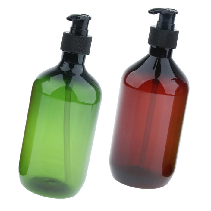 2 Pcs Travel Shampoo Lotion Conditioner Container Press Refillable Bottles Spray Bottle,Durable, Leakproof, 500ml