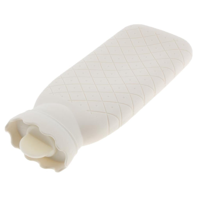 Crofta Portable Heat Water Bag Hot Water Bottle with Knit Cover for Warming Beige