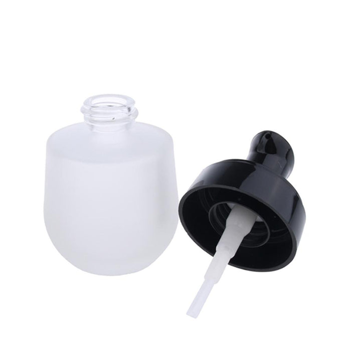 Crofta 2 Pieces 30ml Frosting Glass Refillable Empty Pump Spray Bottle Black Pump