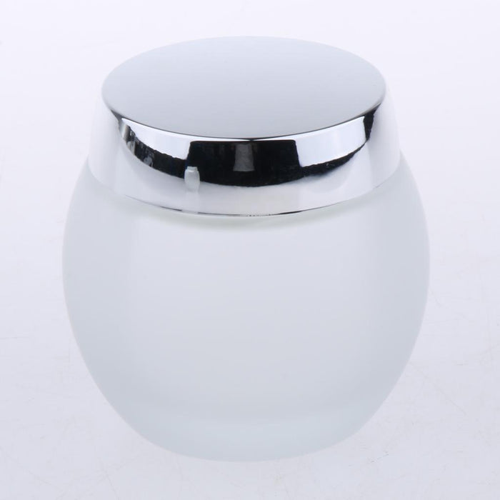 Crofta 120g Frosted Glass Mask Jar Cream Containers Cosmetic Empty Can Sliver Lid