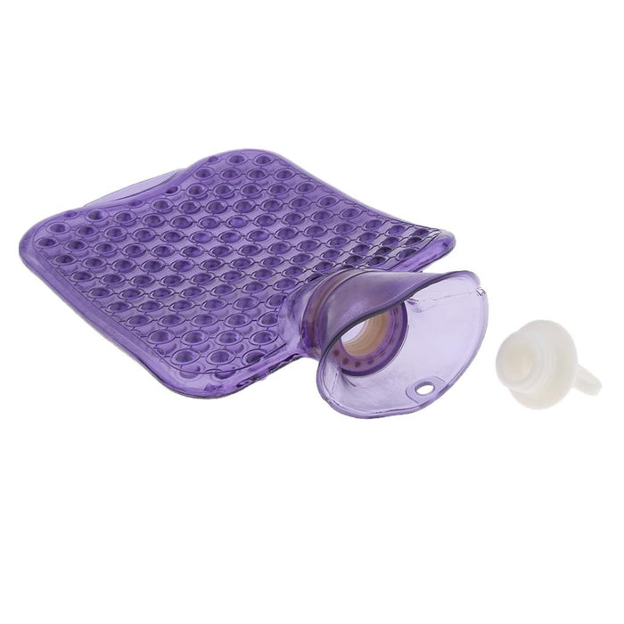 Crofta 2L Durable PVC Massage Thickened Hot Water Bottle with Cloth Cover Purple