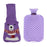 Crofta 2L Durable PVC Massage Thickened Hot Water Bottle with Cloth Cover Purple