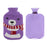 Crofta 2L Durable PVC Massage Thickened Hot Water Bottle with Cloth Cover Purple