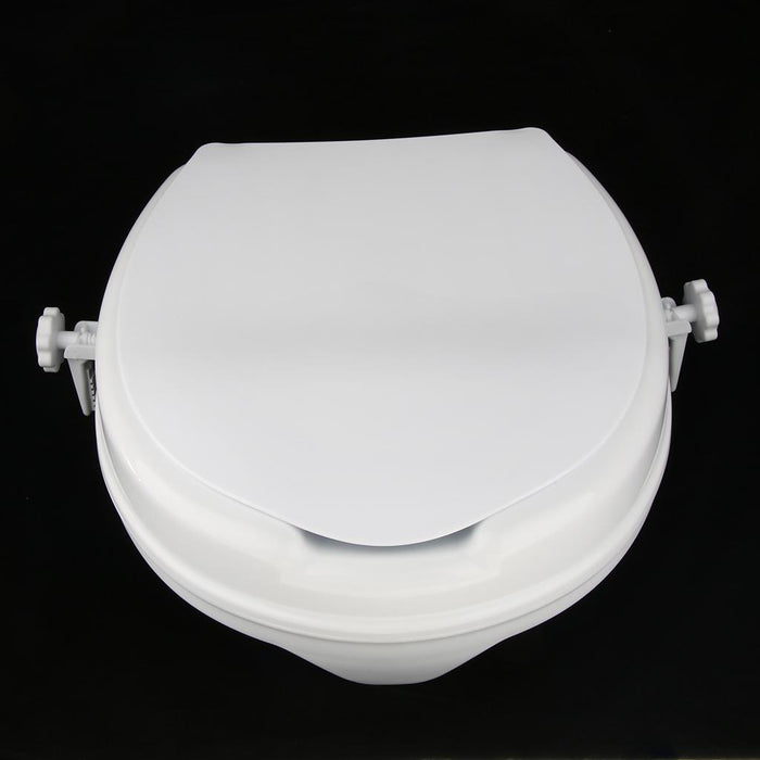 Crofta White Toilet Seat Riser Raised Safety Chair Lifter Extender with Cover