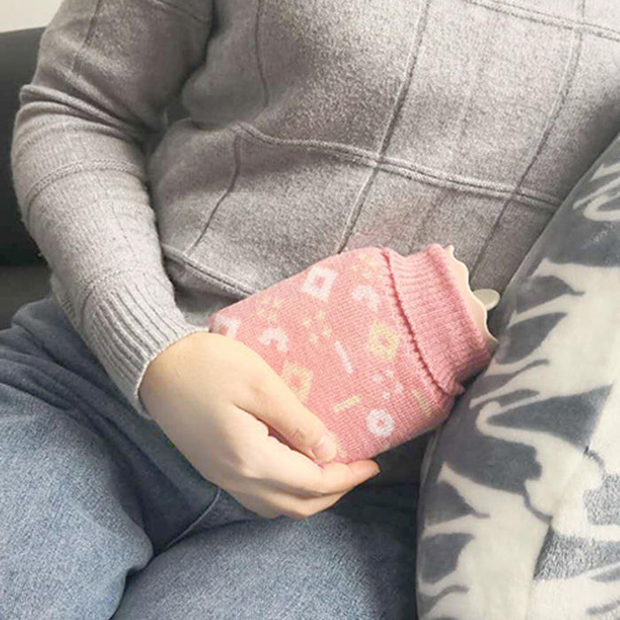 Crofta Portable Hot Water Bottle Heat Water Bag for Winter Hand Feet Warming  Pink