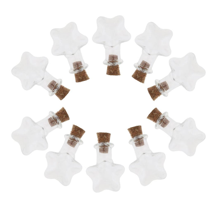 Crofta 10pcs Mini Empty Glass Wishing Bottles Perfume Jars with Cork Stoppers 04