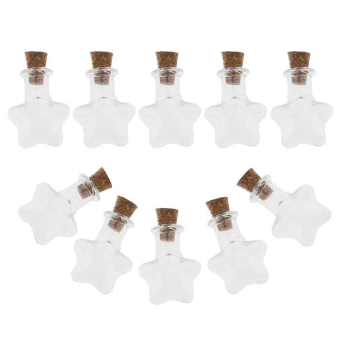 Crofta 10pcs Mini Empty Glass Wishing Bottles Perfume Jars with Cork Stoppers 04