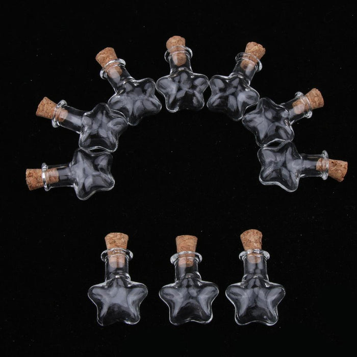 Crofta 10pcs Mini Empty Glass Wishing Bottles Perfume Jars with Cork Stoppers 04