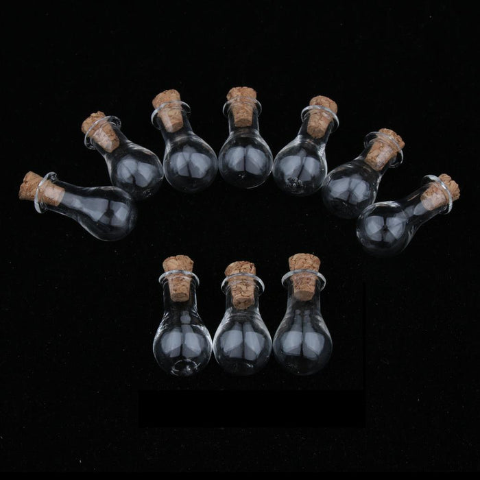 Crofta 10pcs Mini Empty Glass Wishing Bottles Perfume Jars with Cork Stoppers 12