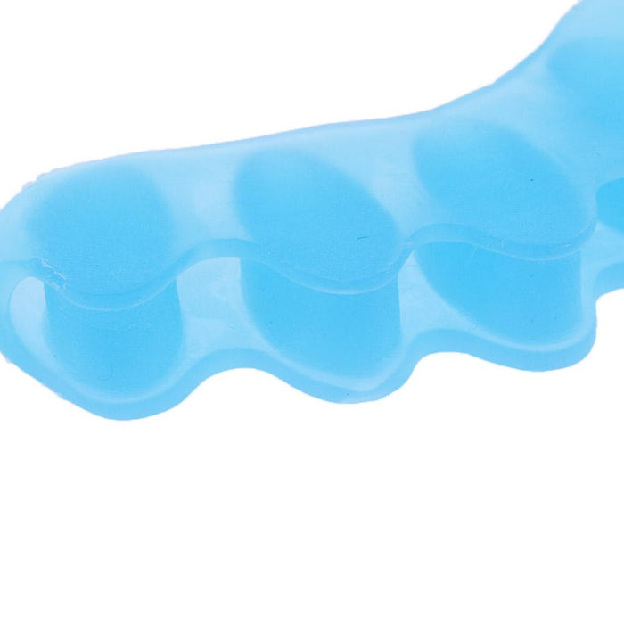 Crofta 2 Pairs Elastic Silicone Gel Toe Hallux Valgus Separators Straighteners Blue