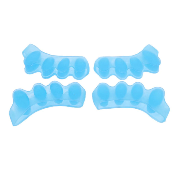 Crofta 2 Pairs Elastic Silicone Gel Toe Hallux Valgus Separators Straighteners Blue