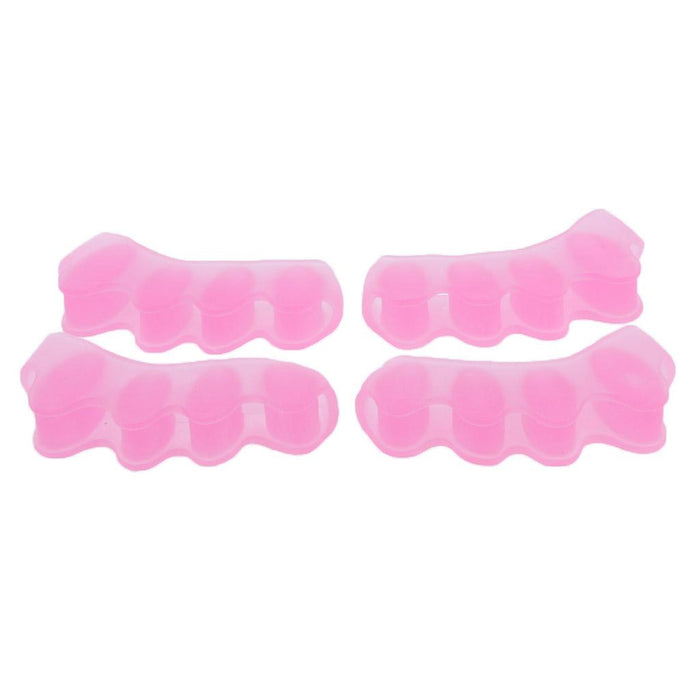 Crofta 2 Pairs Elastic Silicone Gel Toe Hallux Valgus Separators Straighteners Pink