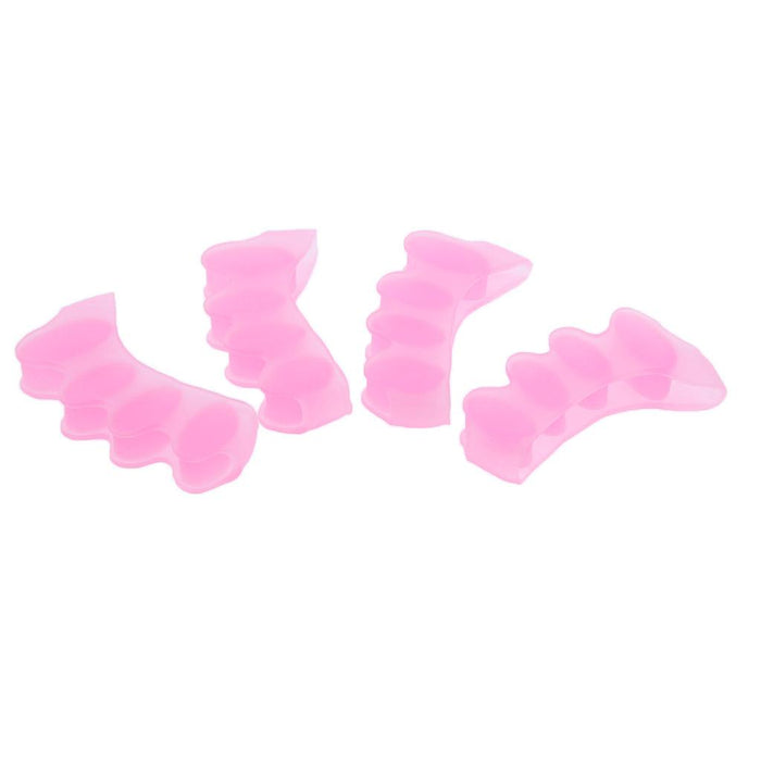 Crofta 2 Pairs Elastic Silicone Gel Toe Hallux Valgus Separators Straighteners Pink