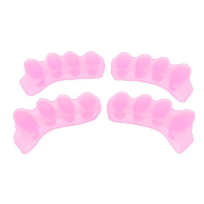 Crofta 2 Pairs Elastic Silicone Gel Toe Hallux Valgus Separators Straighteners Pink