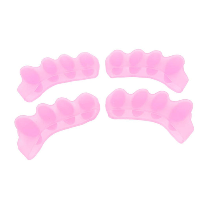 Crofta 2 Pairs Elastic Silicone Gel Toe Hallux Valgus Separators Straighteners Pink