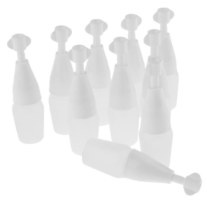 Crofta 10 Pcs 5/10ml White Plastic Empty Squeezable Dropper Bottles Refillable 5ml