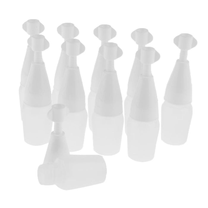 Crofta 10 Pcs 5/10ml White Plastic Empty Squeezable Dropper Bottles Refillable 5ml