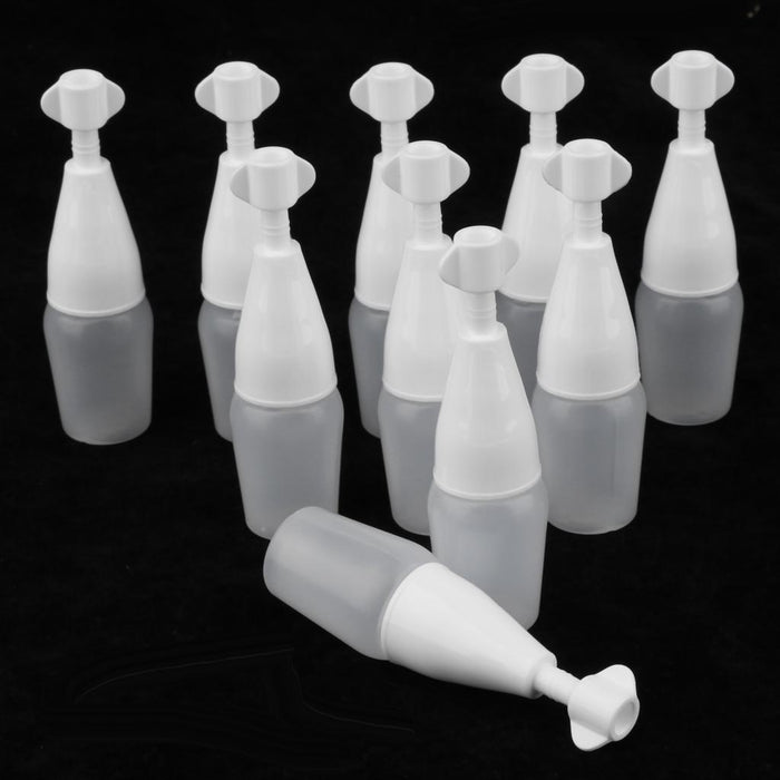 Crofta 10 Pcs 5/10ml White Plastic Empty Squeezable Dropper Bottles Refillable 5ml