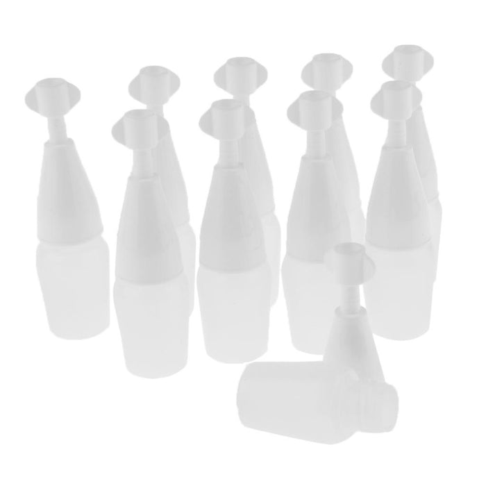 Crofta 10 Pcs 5/10ml White Plastic Empty Squeezable Dropper Bottles Refillable 5ml