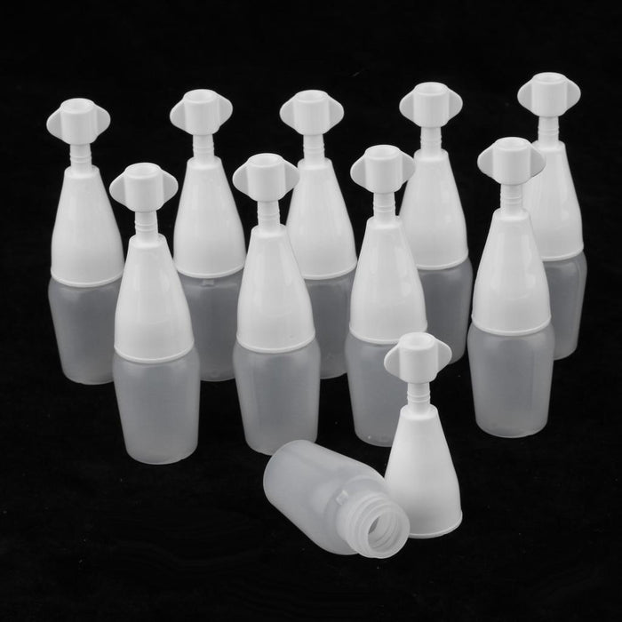 Crofta 10 Pcs 5/10ml White Plastic Empty Squeezable Dropper Bottles Refillable 5ml