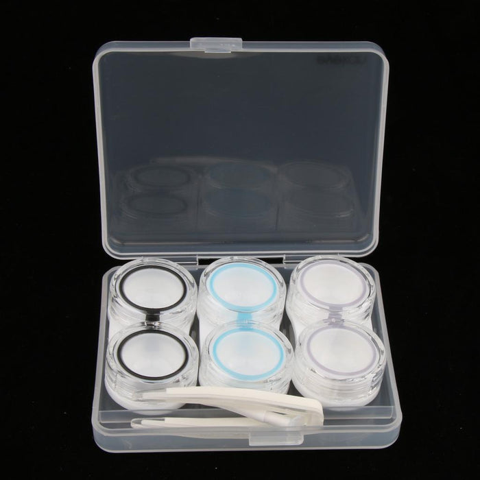 3 Pairs Portable Plastic Clear Contact Lens Boxes Travel Soaking Storage Case Remover Stick Tweezers Kit