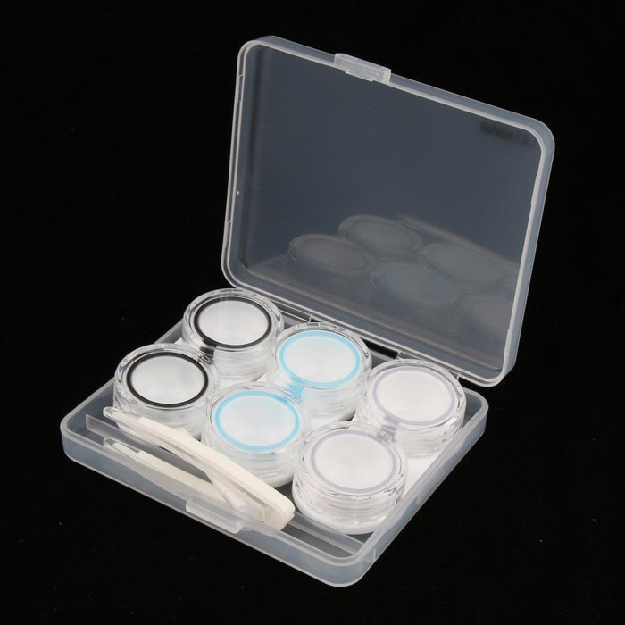 3 Pairs Portable Plastic Clear Contact Lens Boxes Travel Soaking Storage Case Remover Stick Tweezers Kit