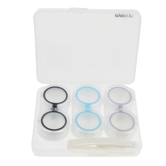 3 Pairs Portable Plastic Clear Contact Lens Boxes Travel Soaking Storage Case Remover Stick Tweezers Kit