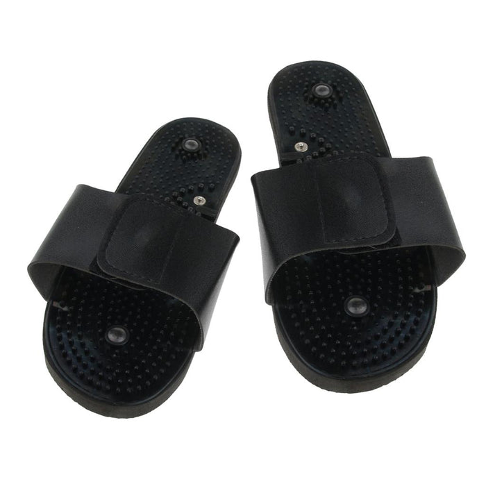 1 Pair Foot Massage Slippers Acupressure Massage Shoes Reflexology Sandals for Men Women, Black