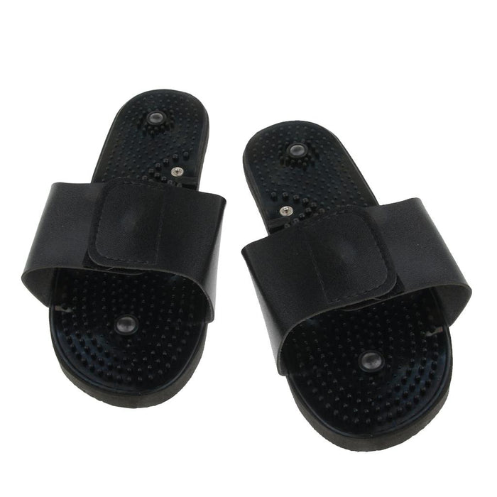 1 Pair Foot Massage Slippers Acupressure Massage Shoes Reflexology Sandals for Men Women, Black