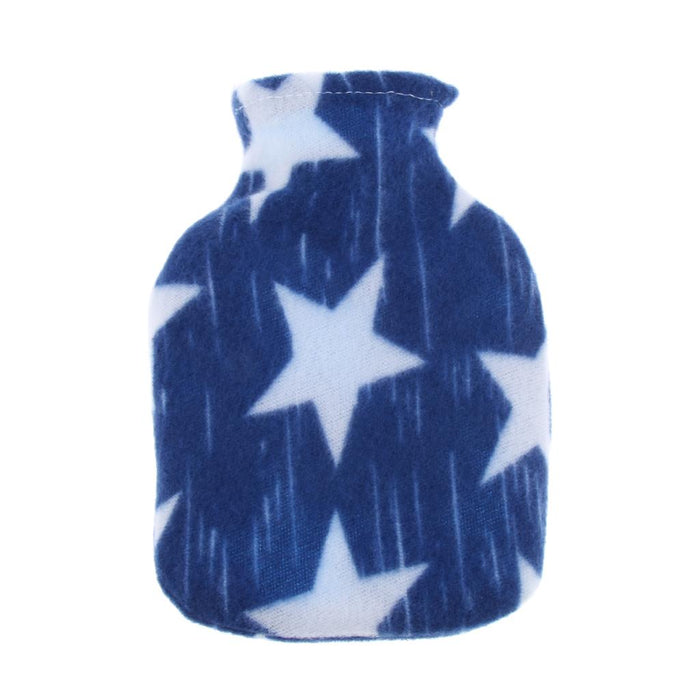 Crofta Mini 250ml Hot Water Bottle Bag with Soft Cloth Cover and Screw Top Blue