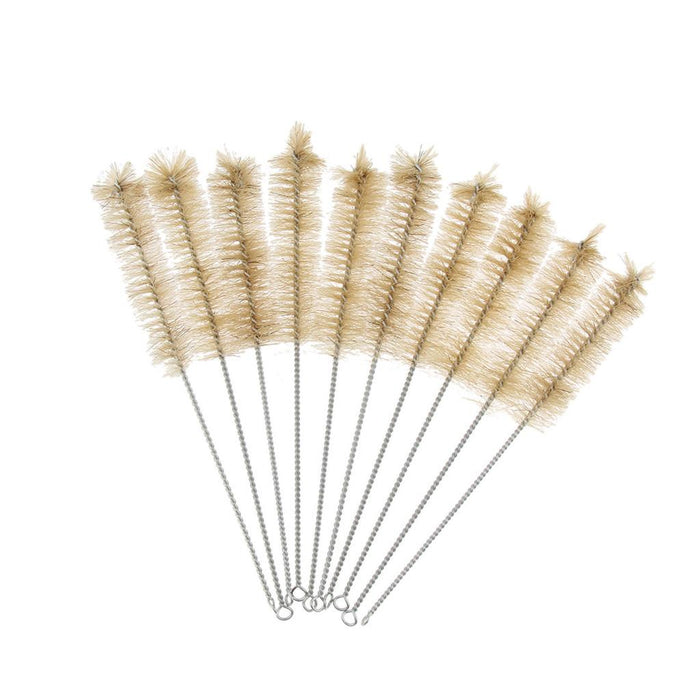 Crofta 10 Pieces Long Bottle Brushes for Washing Narrow Neck Bottles Moxa Burner