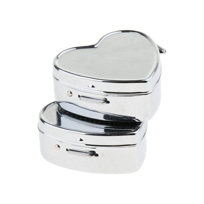 Crofta 2 PCS Mini Travel Metal Pill Box Medicine Organizer Container Storage Box 04