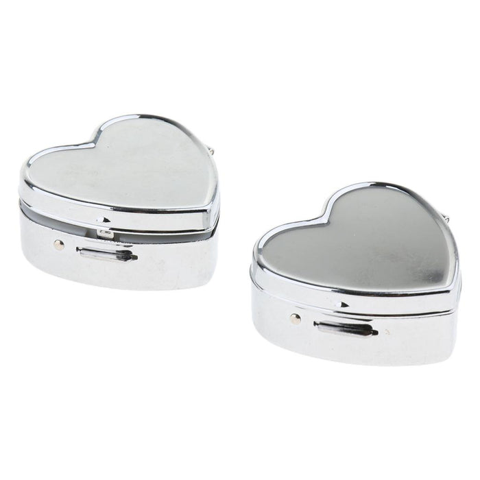 Crofta 2 PCS Mini Travel Metal Pill Box Medicine Organizer Container Storage Box 04