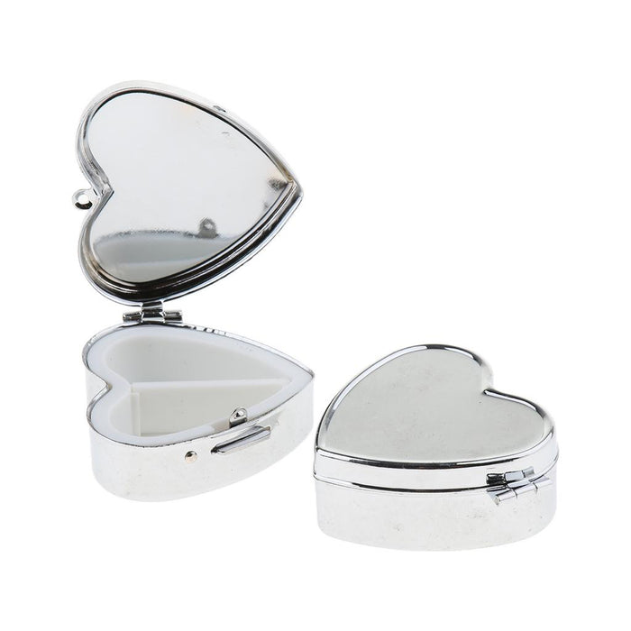 Crofta 2 PCS Mini Travel Metal Pill Box Medicine Organizer Container Storage Box 04