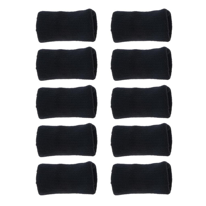 Crofta 10 Pieces Sports Elastic Finger Brace Splint Sleeves Support Protector Black