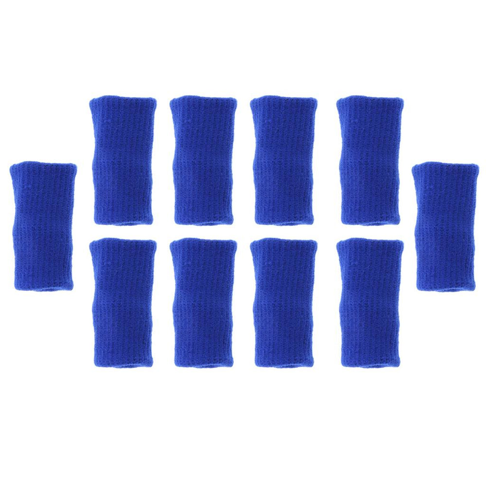 Crofta 10 Pieces Sports Elastic Finger Brace Splint Sleeves Support Protector Blue