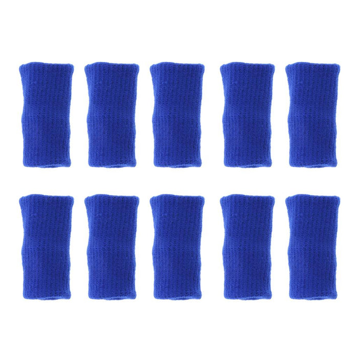 Crofta 10 Pieces Sports Elastic Finger Brace Splint Sleeves Support Protector Blue