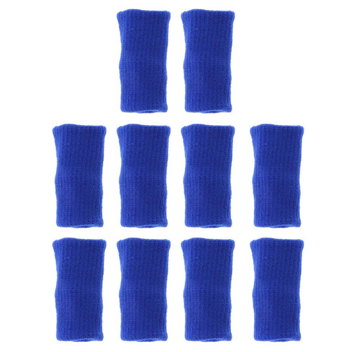 Crofta 10 Pieces Sports Elastic Finger Brace Splint Sleeves Support Protector Blue