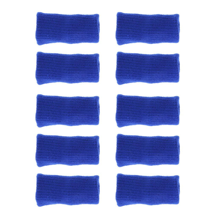 Crofta 10 Pieces Sports Elastic Finger Brace Splint Sleeves Support Protector Blue