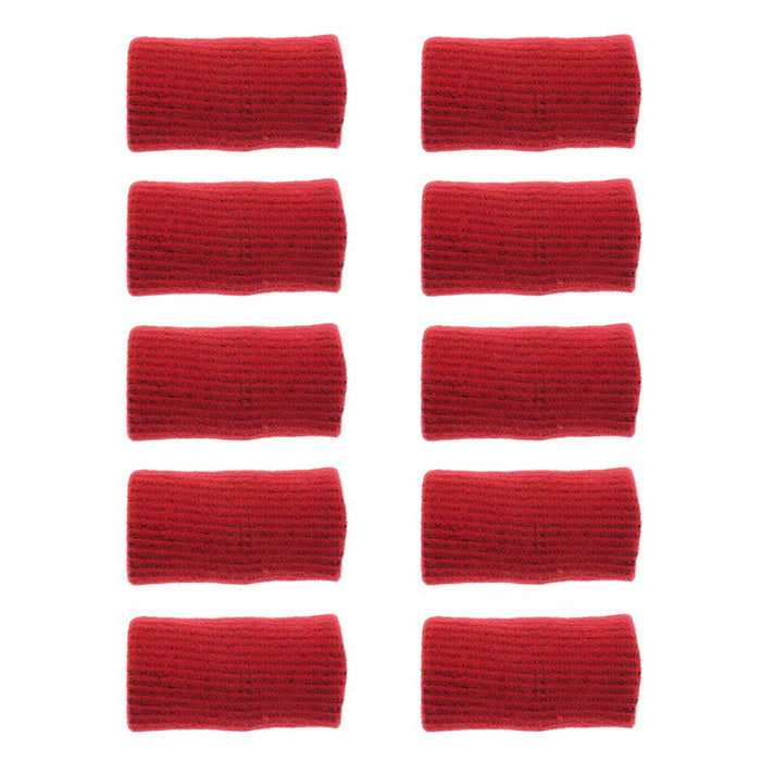 Crofta 10 Pieces Sports Elastic Finger Brace Splint Sleeves Support Protector Red