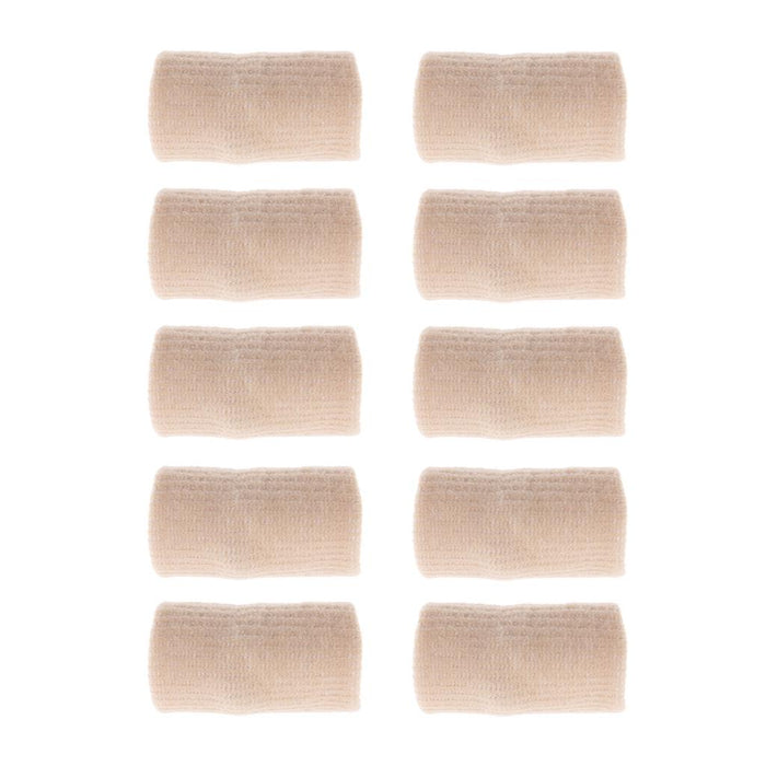 Crofta 10 Pieces Sports Elastic Finger Brace Splint Sleeves Support Protector Beige