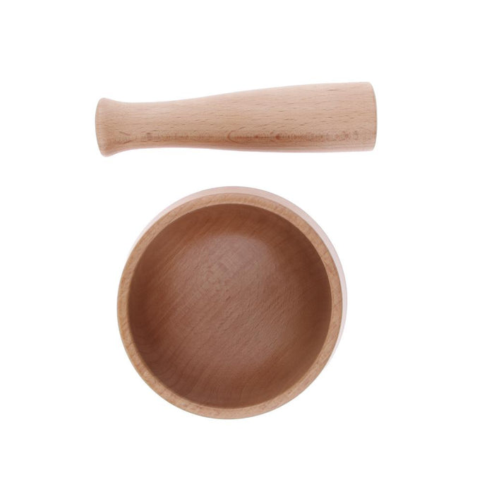 Crofta Wood Mortar and Pestle Spice Herb Grinder Mixing Grinding Bowl Crusher Set