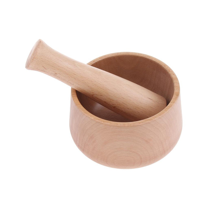 Crofta Wood Mortar and Pestle Spice Herb Grinder Mixing Grinding Bowl Crusher Set