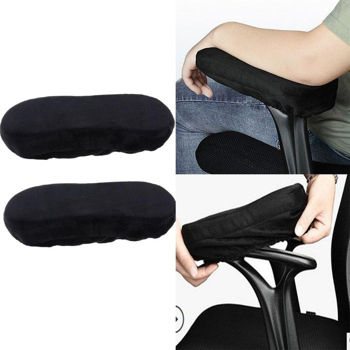 1 Pair Comfort Armrest Cushion Pad Elbow Pillow Office Chair Arm Rest Cover Support Black