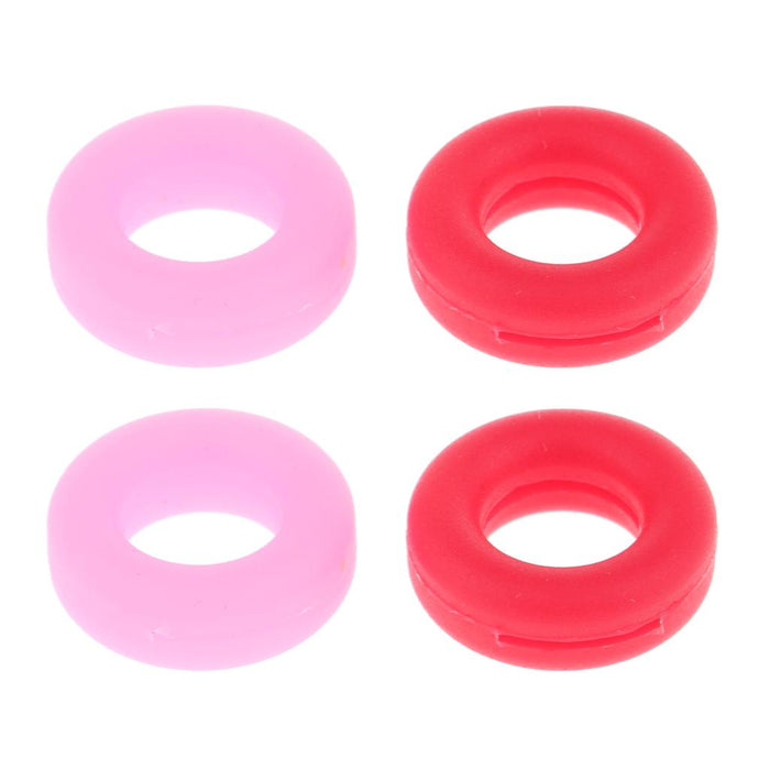 Crofta 2 Pairs Anti Slip Silicone Ear Hooks Holder for Glasses Red Pink