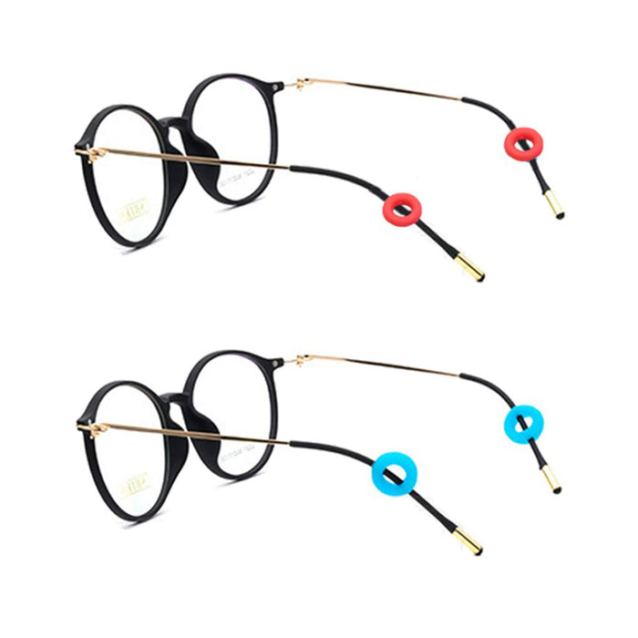 Crofta 2 Pairs Anti Slip Silicone Ear Hooks Holder for Glasses Red Light Blue