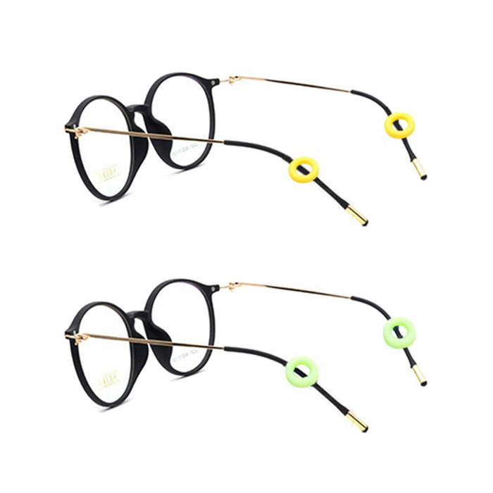 Crofta 2 Pairs Anti Slip Silicone Ear Hooks Holder for Glasses Yellow Green