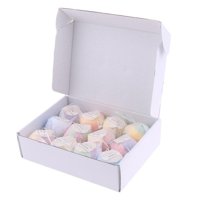 Crofta 12 Pieces Women Scented Bubble Bath Salt Essential Balls Set Kit 70g