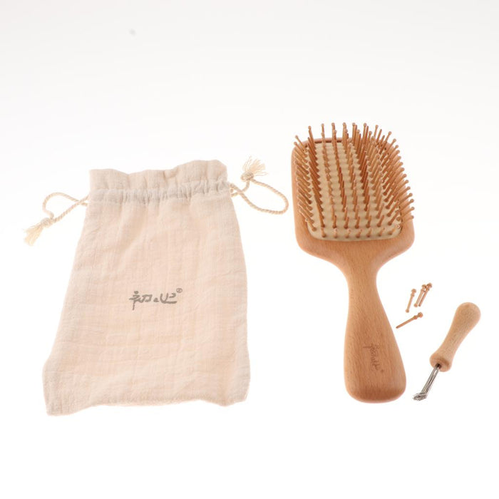 Crofta Wooden Paddle Brush Massage Scalp Brush For Detangling Men Women Kid Hair 01