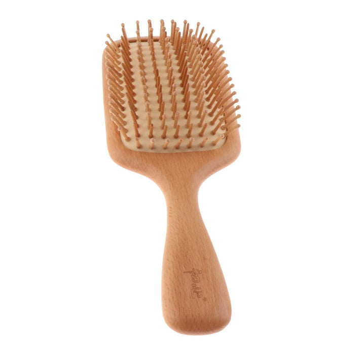 Crofta Wooden Paddle Brush Massage Scalp Brush For Detangling Men Women Kid Hair 01